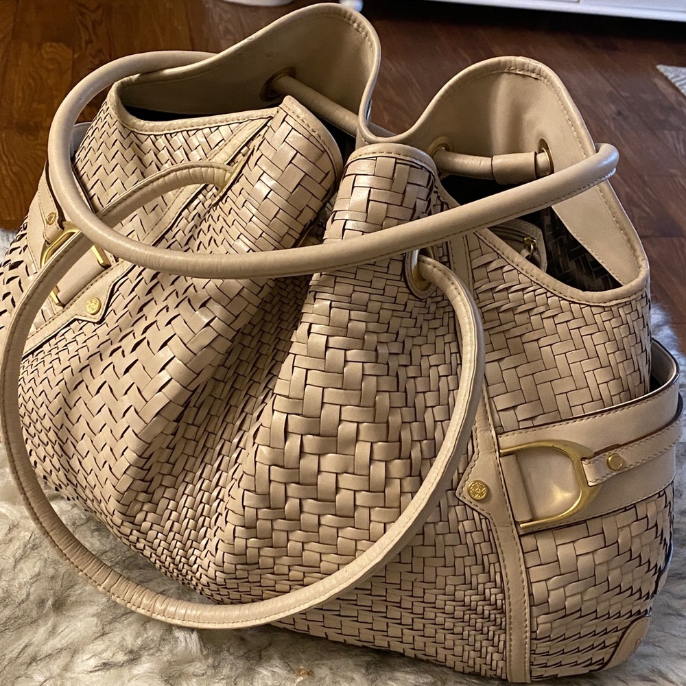 COLE HAAN Genevieve woven Denny satchel/tote bag - Picture 10 of 16